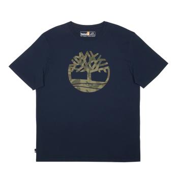 Timberland 男款深寶石藍迷彩樹型Logo有機棉短袖T恤|A6DVK433