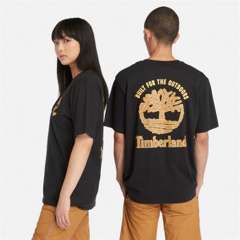 Timberland 中性款黑色塗鴉樹印花短袖T恤|A2QW5001