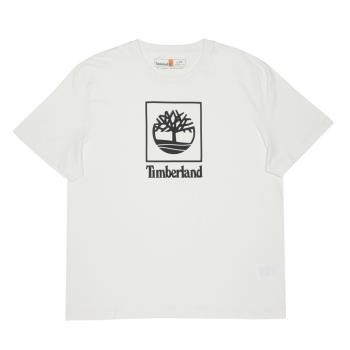 Timberland 中性款復古白Logo短袖T恤|A41G5CM9