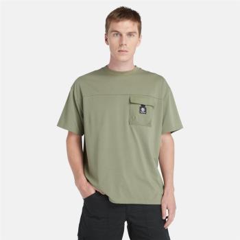 Timberland 男款灰綠色Outlast® 恆溫科技短袖T恤|A5UMU590
