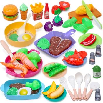 CUTE STONE 兒童仿真廚具與切切樂益智玩具40件套裝組合