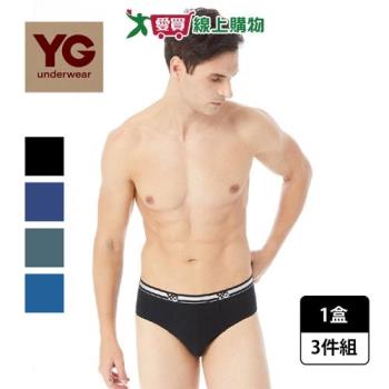 YG 織帶彈性三角褲M~XL(3件裝)男內褲 棉 95%+彈性纖維5% 柔滑舒適 高彈力【愛買】