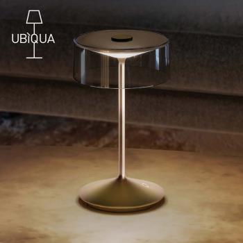 義大利UBIQUA Crystal 時尚輕奢風USB充電式檯燈-星耀紅銅