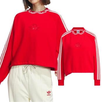 Adidas JAC Crew Neck 女款 紅色 休閒 寬鬆 CNY 龍年 上衣 長袖 IX4228