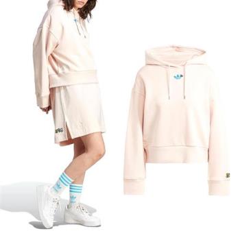 Adidas Hello Kitty HK Hoodie 女款 米色 聯名 凱蒂貓 三葉草 長袖 上衣 IJ0681