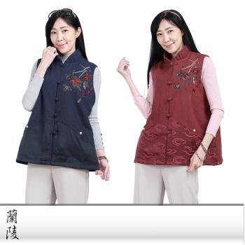噶瑪蘭(1入)民族風棉麻刺繡鋪棉厚背心KY3903-05