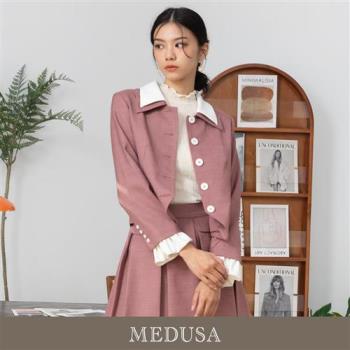 現貨 MEDUSA 曼度莎 學院風 白領拼接西裝外套(M-XL)|女外套 西裝外套
