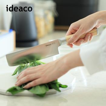 日本ideaco 木質風握柄鉬釩鋼切菜刀(165mm)-多色可選