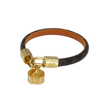 二手品 Louis Vuitton 老花帽箱手環(M6442-棕)