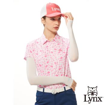 【Lynx Golf】女款吸排抗UV機能涼感超彈力Lynx字樣印花指套設計袖套-白色
