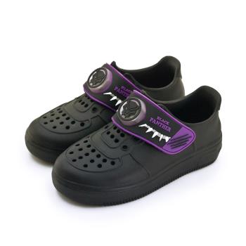 【MARVEL 漫威】中童 17cm-21cm 黑豹BLACK PANTHER輕量電燈洞洞涼鞋 台灣製造 黑紫 36310