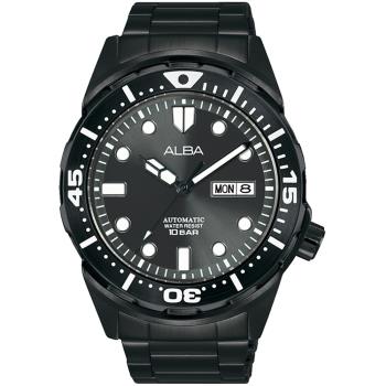 ALBA 雅柏 潛水風格時尚機械錶/全黑/42.4mm (Y676-X059SD/AL4377X1)