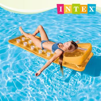 INTEX 18洞充氣沙灘睡墊/時尚浮排188x71cm 適用12歲+ 3色可選(58890)