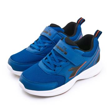 【DIADORA】大童 迪亞多那 22cm-24.5cm 輕量4E寬楦避震慢跑鞋 魔幻次元系列 藍黑橘 11082