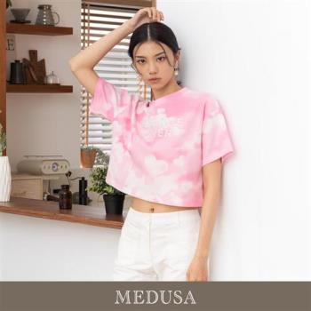 現貨【MEDUSA 曼度莎】粉紅雲朵短版Tee（M-L）｜女短版T恤 短袖上衣 休閒上衣