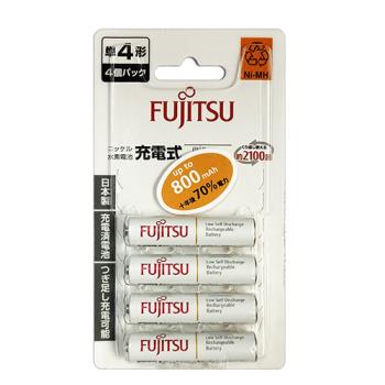 FUJITSU富士通 低自放750mAh充電電池(4號4入)