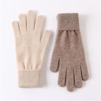 【米蘭精品】羊毛手套針織手套-保暖加長加厚羊絨女配件2色74hl8