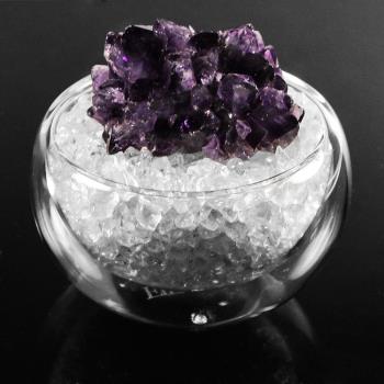 【A1寶石 】頂級紫水晶簇/白水晶聚寶盆-招財轉運居家風水必備