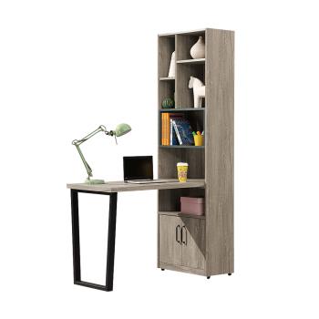 Boden-凱德4尺L型書櫃+工作書桌組合(B款-2尺二門書櫃+4尺書桌)