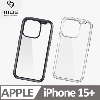 imos case iPhone 15 Plus 美國軍規認證雙料防震保護殼 黑色/透明