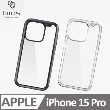 imos case iPhone 15 Pro 美國軍規認證雙料防震保護殼 黑色/透明
