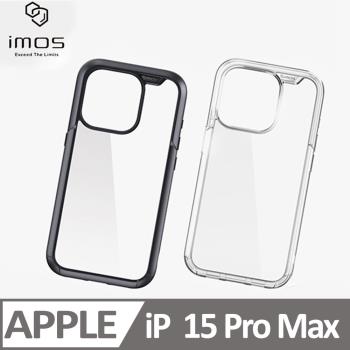 imos case iPhone 15 Pro Max 美國軍規認證雙料防震保護殼 黑色/透明