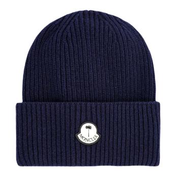 【MONCLER】秋冬新款 MONCLER X PALM ANGELS聯名 針織羊毛毛帽-深藍色(ONE SIZE) 3B00001M1241 750