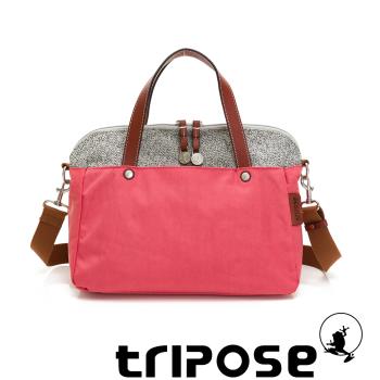 【tripose】漫遊系列岩紋玩色兩用手提背包(晨曦紅)