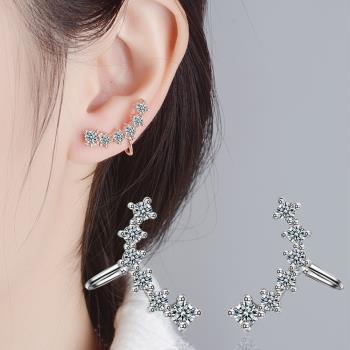 【Emi艾迷】韓系無垠星空鋯石相連 耳骨夾 耳環 夾式