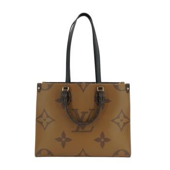 二手品 Louis Vuitton OnTheGo MM 帆布手提/肩背包(M45321-棕)