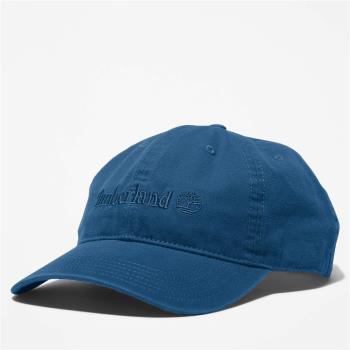 Timberland 中性款深牛仔藍棉質帆布棒球帽|A1F54288-滿額贈