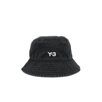 Y-3 刺繡白logo棉布漁夫帽(IX7000-黑)