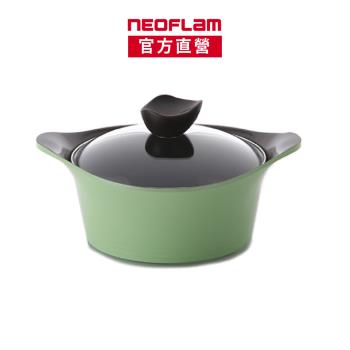 NEOFLAM Aeni系列18cm湯鍋-蘋果綠(含玻璃蓋)