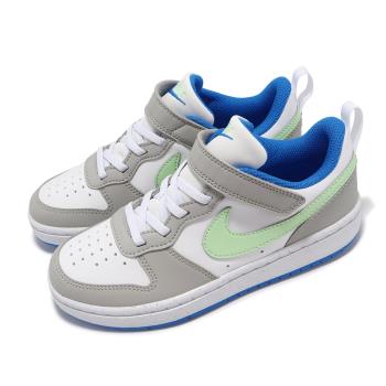 Nike 休閒鞋 Court Borough Low Recraft PS 中童 灰 藍 小朋友 皮革 DV5457-005
