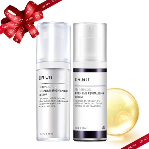 DR.WU 早C晚A零毛孔無瑕組(美白+A醇精華)