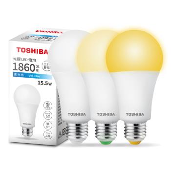 12入組 Toshiba東芝 第三代 光耀15.5W 高效能LED燈泡 日本設計(白光/自然光/黃光)