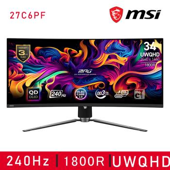 【MSI 微星】MPG 341CQPX QD-OLED 34吋電競螢幕顯示器