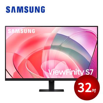 SAMSUNG 32吋 ViewFinity S7 UHD 高解析度平面顯示器 黑色 S32D706EAC