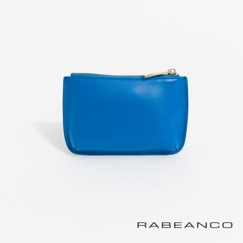 【RABEANCO】迷時尚系列雙拉鍊零錢包-大(藍色)