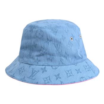 Louis Vuitton LV M78775 Denim bob 花紋丹寧布雙面漁夫帽.藍粉