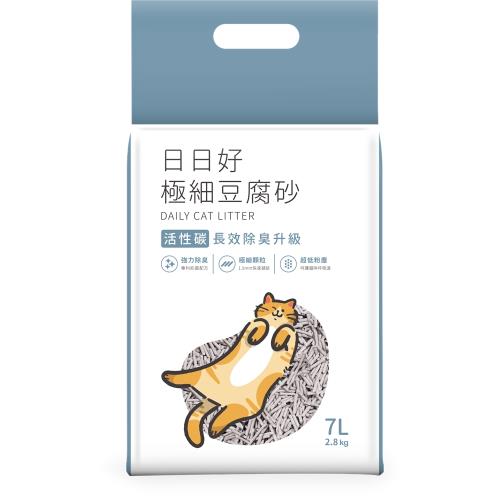 日日好極細豆腐貓砂-活性碳7L 效期：20260518
