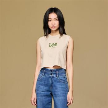 Lee 女款 寬鬆版 胸前LOGO 短版 休閒背心 無袖T恤 Modern