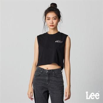 Lee 女款 左胸LOGO 文字 無袖 短版 短袖T恤 Modern