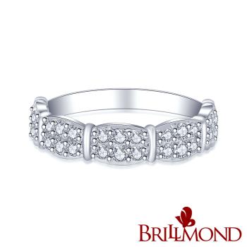 【BRILLMOND】60分18K金花式雙排鑽戒(天然鑽石總重60分 18K白金台)