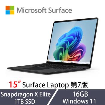 Microsoft微軟 Surface Laptop 第7版 15吋 ZYT-00044 墨黑色觸控筆電 SXE/16G/1TB/Win11