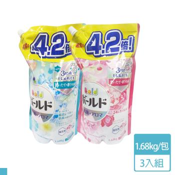 P&G Bold 超濃縮洗衣精 1.68kg 補充包 3入組(牧丹花香/白葉花香)