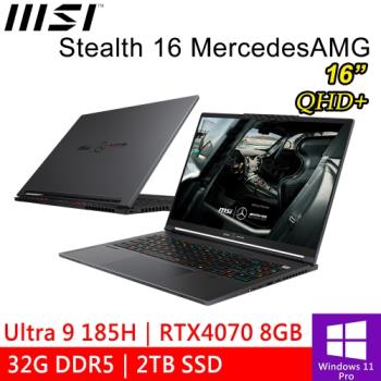 微星 Stealth 16 MercedesAMG A1VGG-263TW 16吋 黑(Intel Ultra 9/32G/2TB/RTX4070) 電競筆電