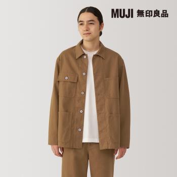 男吉貝木棉混帆布外套 芥黃【MUJI 無印良品】