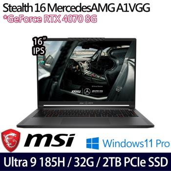 MSI微星Stealth 16 MercedesAMG A1VGG-263TW 16吋筆電 Ultra 9/32G/2TB SSD/RTX4070