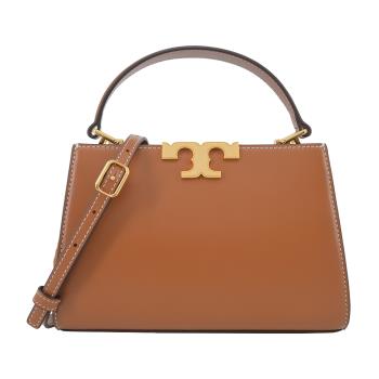 TORY BURCH ELEANOR 金字LOGO手提/斜背兩用包-迷你/棕